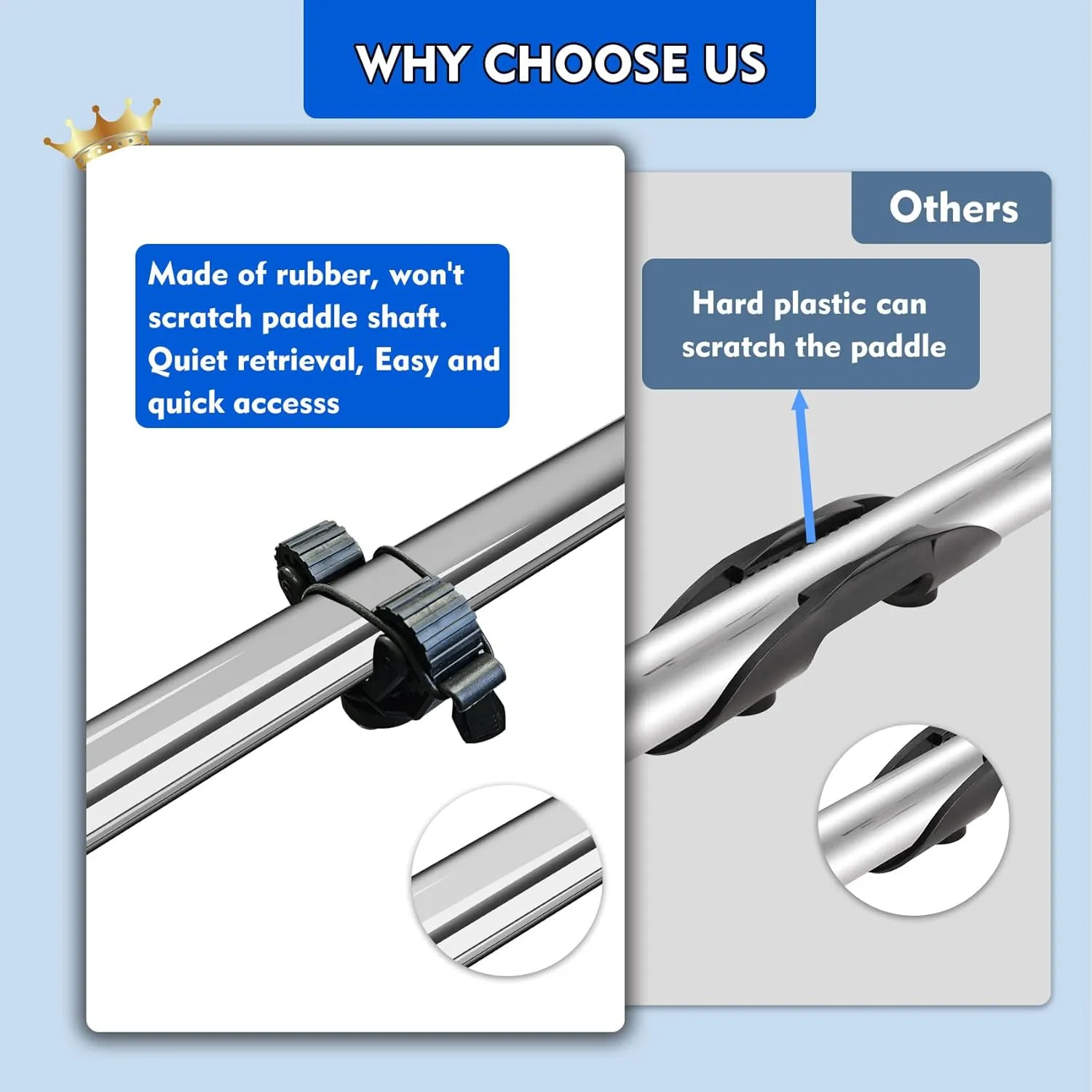 1005 2 PCS Kayak Paddle Holder Kayak Track Mount Accessories for Holding Standard Paddle, Kayak Oar Holder Kayak Rail Accessories for Fishing Kayak