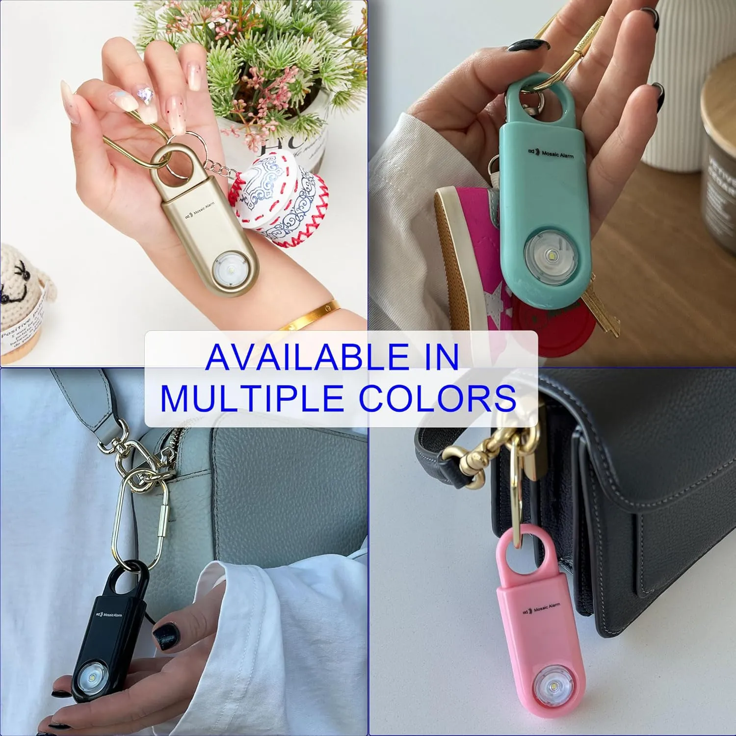130dB Personal Safety Alarm Strobe Light. Loud Sound SOS Emergency Alerts with Carabiner. Self Defense Keychain Siren for Women, Elderly, Children, Night Runners, Hiking. Bear Alarm Deterrent. Aqua
