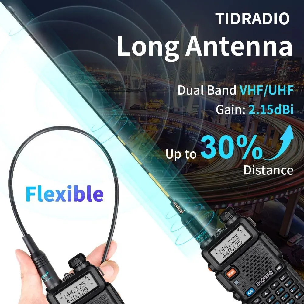 2 Pack BAOFENG UV-5R 8 Watt Ham Radio Handheld Long Range Two Way Radio with USB Charging & Long Antenna,Dual Band Ham Radio Baofeng Walkie Talkie