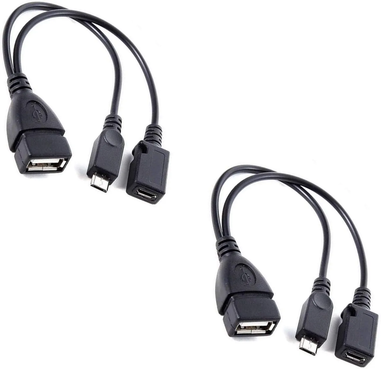 [2 Pack] OTG Cable Adapter, 2-1 USB Cable for Firesticks 4K/4K Max/Cube/lite/2nd Gen Fire Stick Storage Expansion, Ethernet USB Port, Micro Power Connection