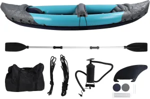 2 Person Foldable Kayak Portable Sunlight Protection Thickened PVC Inflatable Canoe for Fishing Rafting Boating