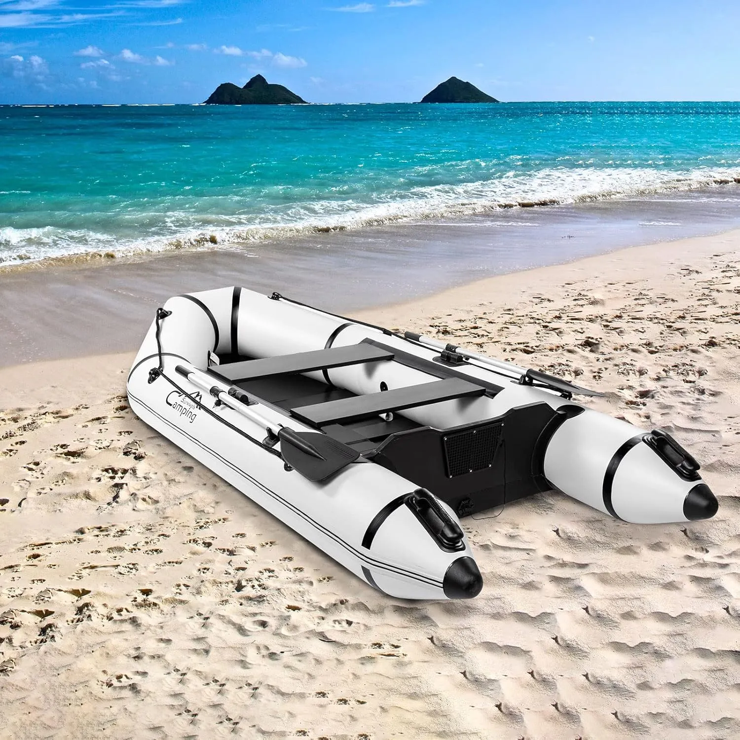 2 Person Inflatable Boat, Raft Inflatable Kayak with Foot Pump & Paddle US in Stock Inflatable Boat for Adults,Portable Fishing Boat