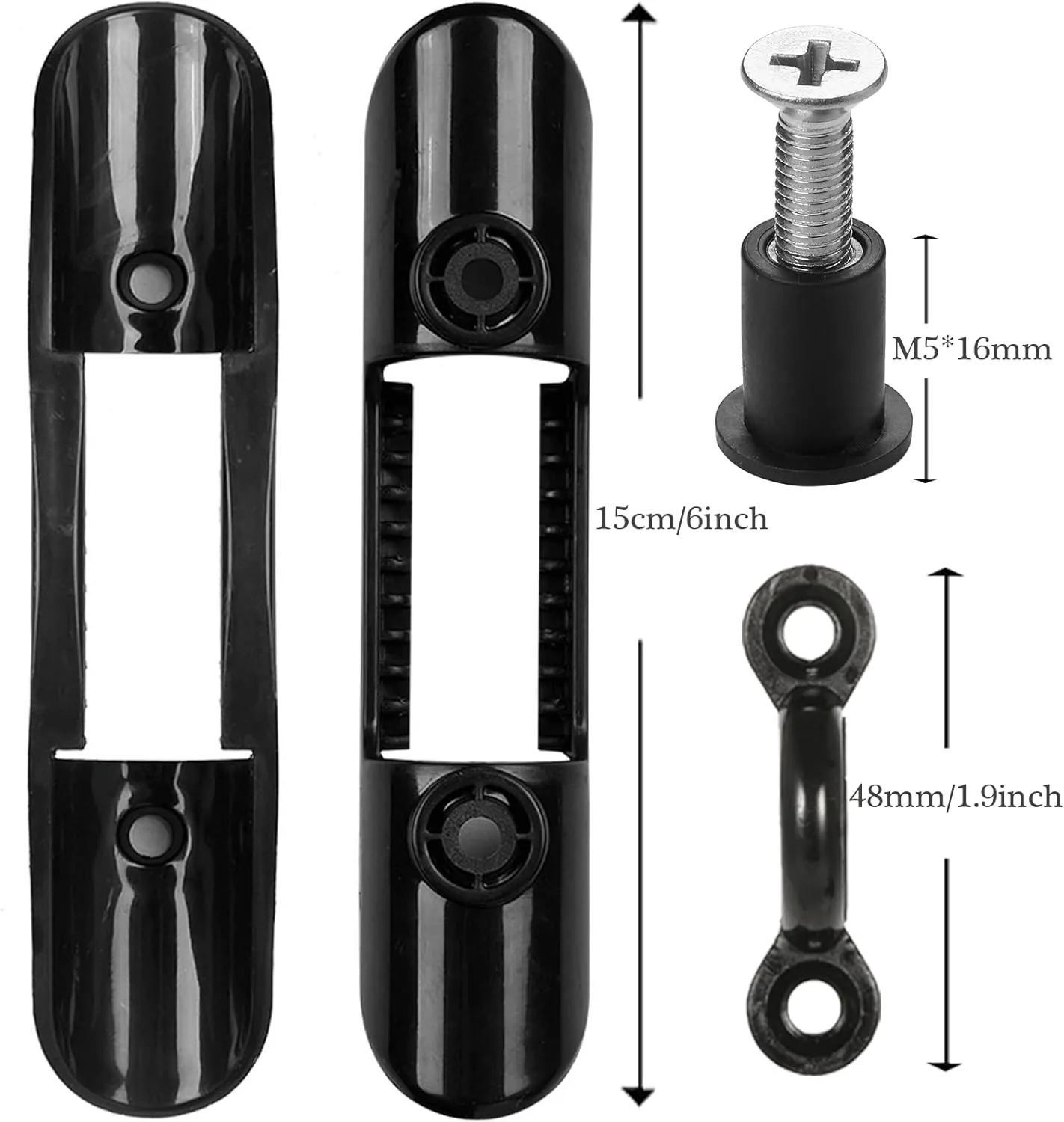 2PCS/4PCS Kayak Paddle Holder Clips with 5Pcs Kayak Pad Eye, Kayak Paddle Clip Deck Mounted Universal Kayak Paddle Clip & Fishing Net Clip