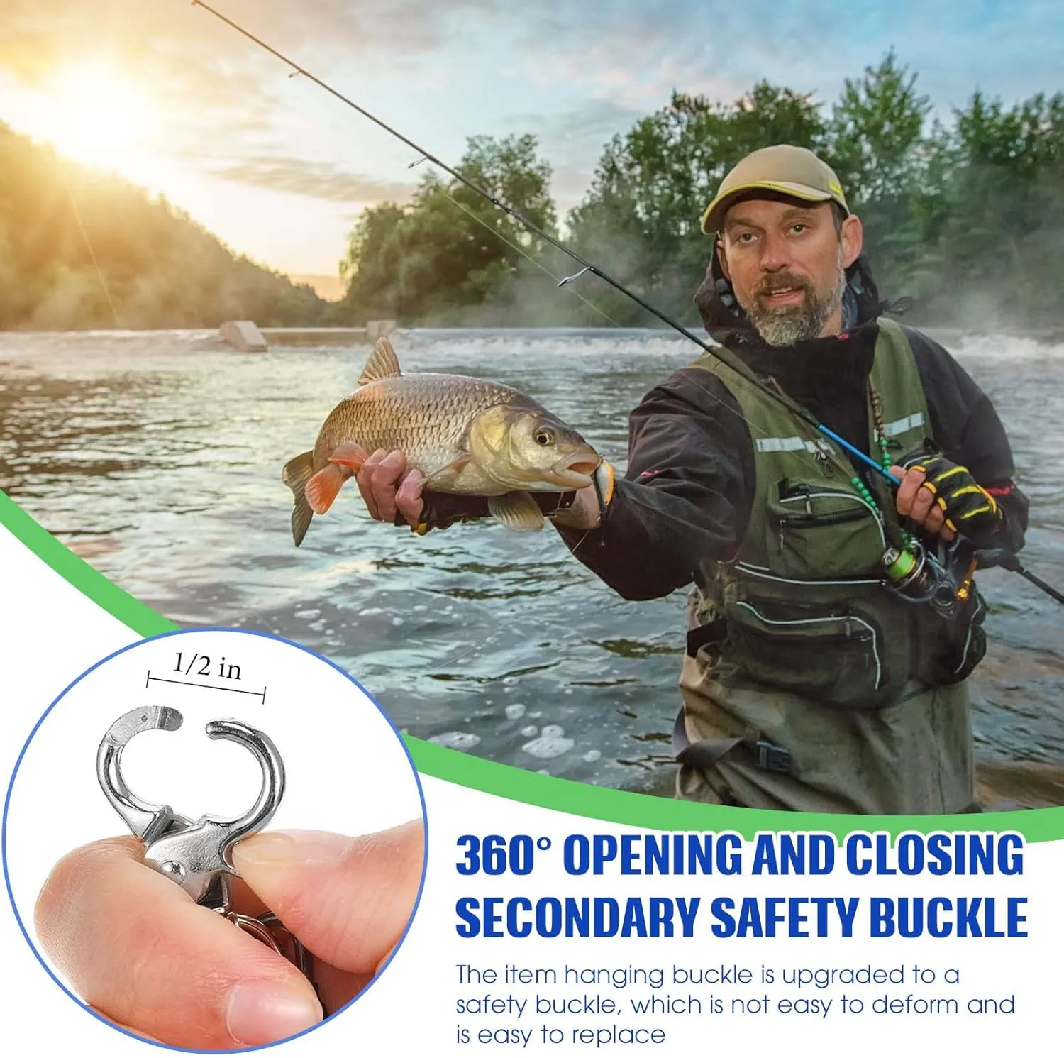 6 Pack Heavy Duty Fishing Lanyard Steel Wire Coiled Lanyard Kayak Retractable Tool Leash Fishing Rod Safety Lanyard Gear Lanyard with Alloy Clips for Pliers Boating