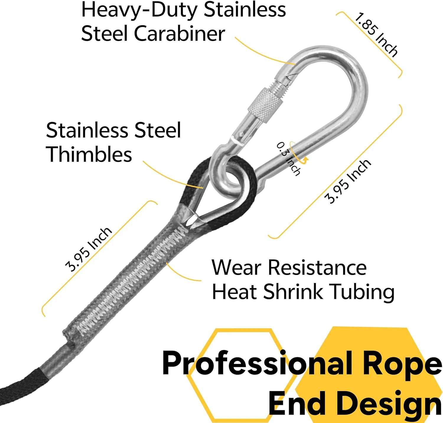 8mm Static Climbing Rope: Heavy Duty Outdoor Rock Climbing Rope for Arborist Tree Work, Rescue, Camping & Hiking, (10m/32ft, 20m/64ft, 30m/96ft) Orange/Black