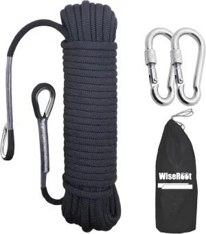 8mm Static Climbing Rope: Heavy Duty Outdoor Rock Climbing Rope for Arborist Tree Work, Rescue, Camping & Hiking, (10m/32ft, 20m/64ft, 30m/96ft) Orange/Black