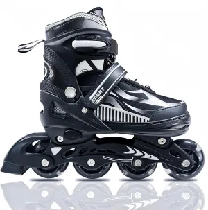 Adjustable Inline Skates for Kids and Teens Ages 4-16, All 8 Wheels of Inline Roller Skates Light Up, Safe and Fun Illuminating for Outdoor Indoor Sports