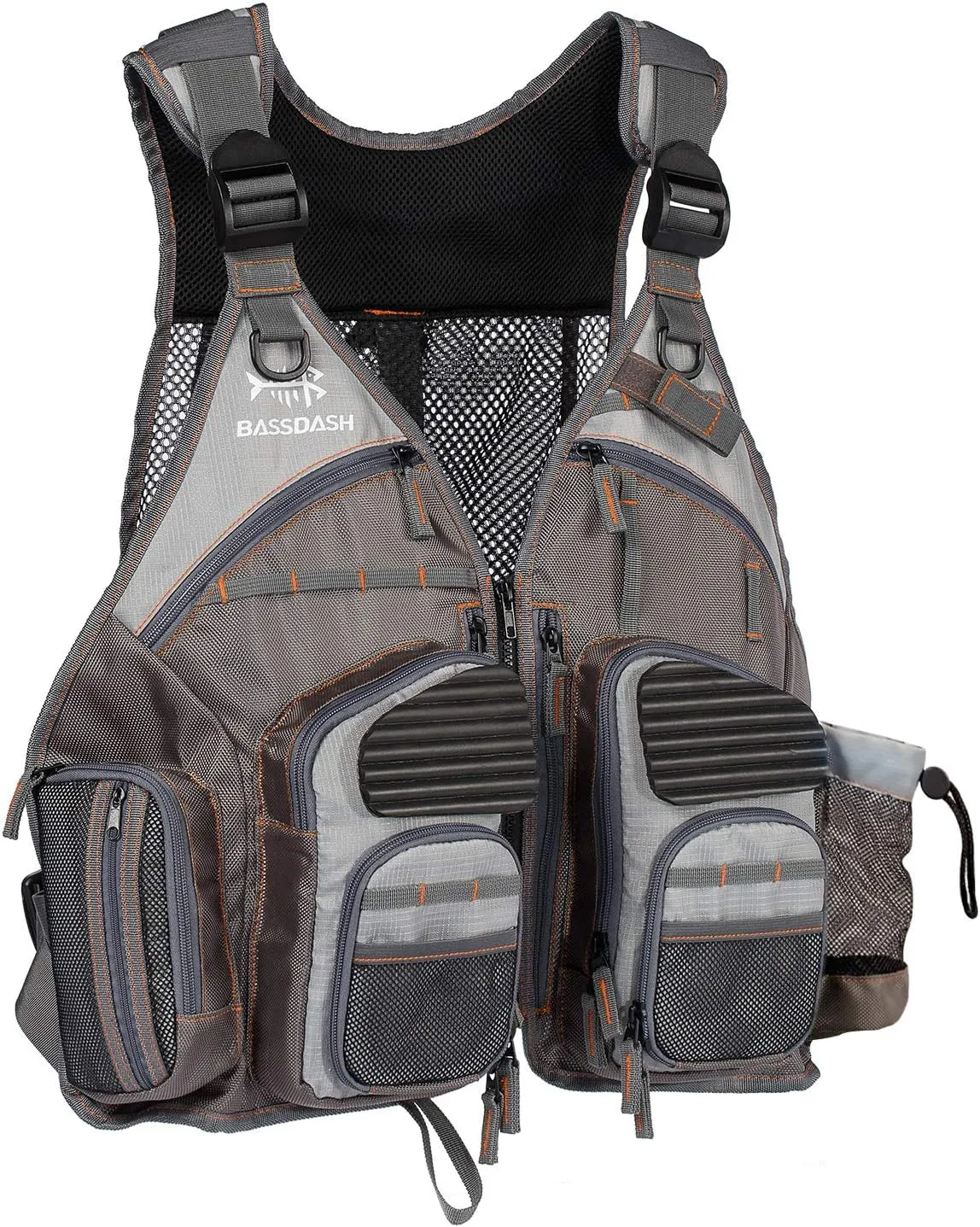 BASSDASH Strap Fishing Vest Adjustable for Men and Women, for Fly Bass Fishing and Outdoor Activities