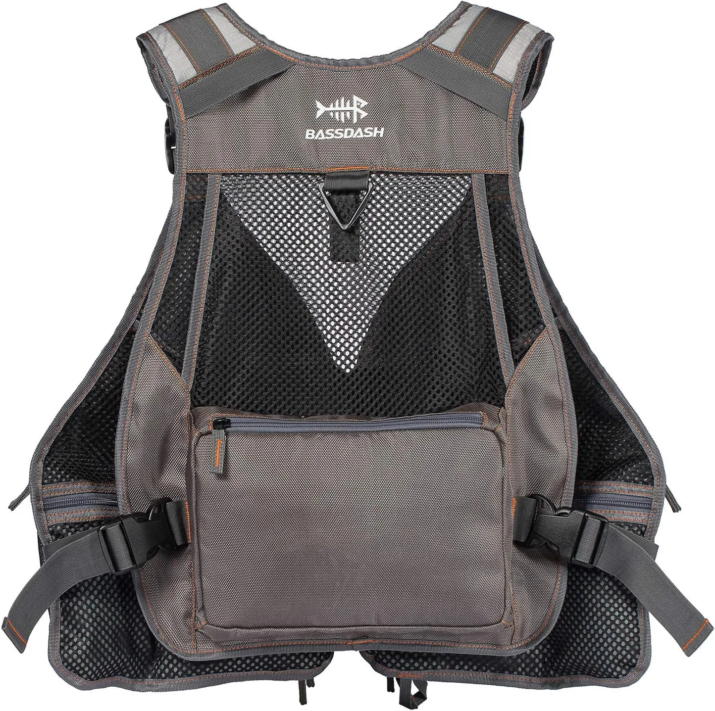 BASSDASH Strap Fishing Vest Adjustable for Men and Women, for Fly Bass Fishing and Outdoor Activities