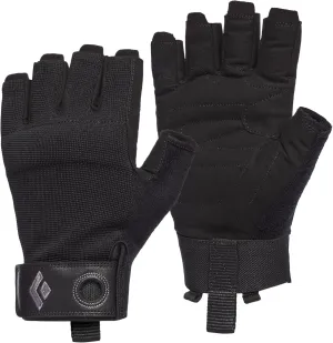Black Diamond Equipment Crag Half-Finger Gloves for Rock Climbing & Belaying- Black - Medium