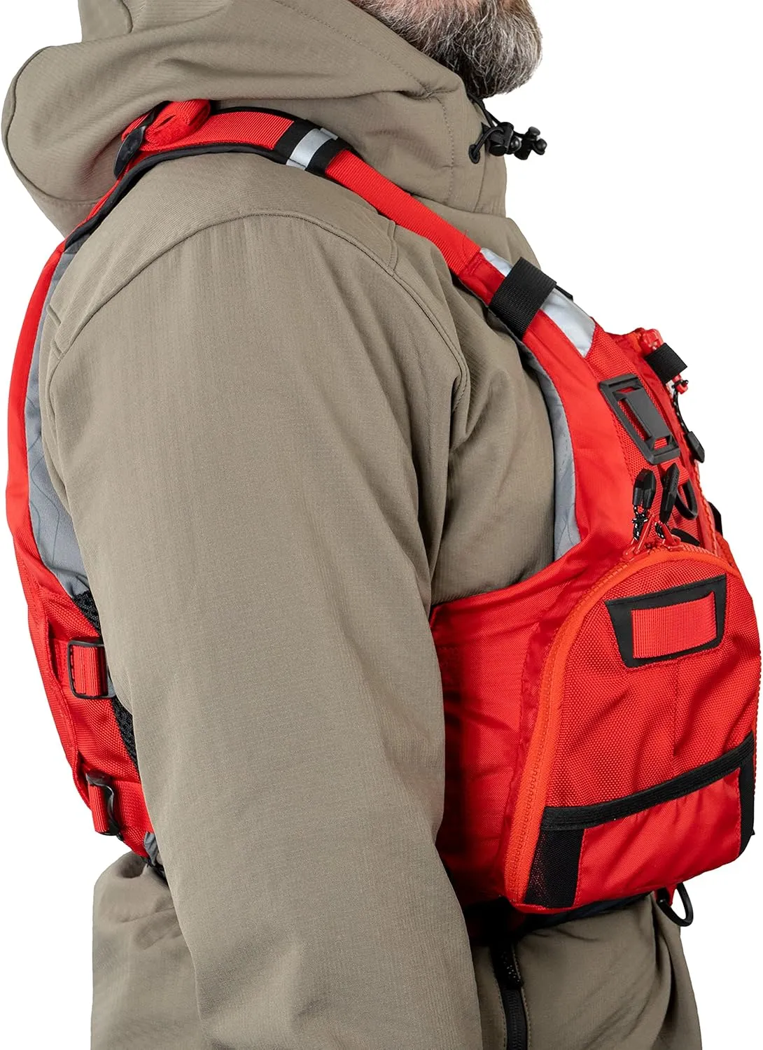 BLUESTORM Kinetic Fishing Life Jacket (PFD) | Fully Adjustable | Slim Back | Large Pockets | US Coast Guard Approved | for Kayaking, Fishing and More