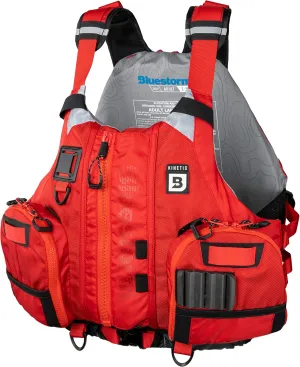 BLUESTORM Kinetic Fishing Life Jacket (PFD) | Fully Adjustable | Slim Back | Large Pockets | US Coast Guard Approved | for Kayaking, Fishing and More