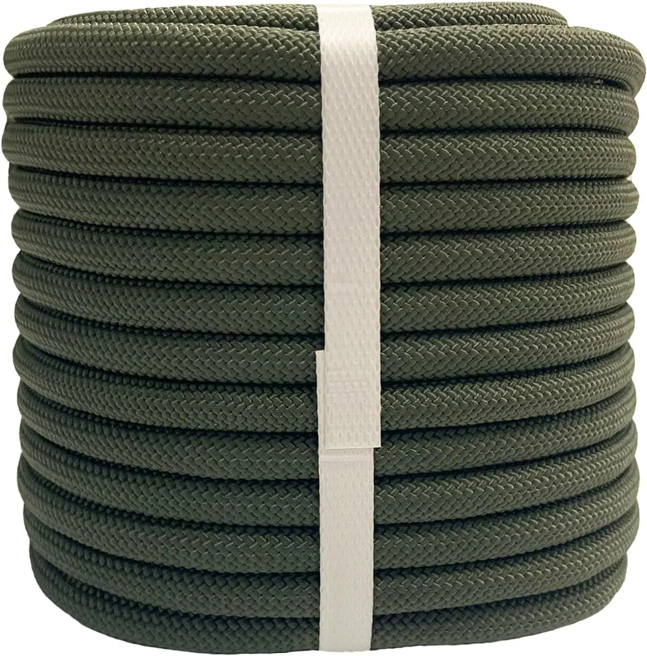Braided Polyester Arborist Rope Outdoor Rope for Rock Climbing Hiking Camping Swing, ArmyGreen