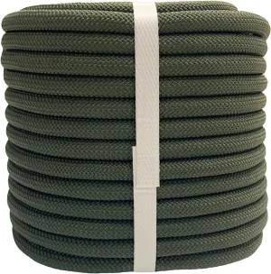 Braided Polyester Arborist Rope Outdoor Rope for Rock Climbing Hiking Camping Swing, ArmyGreen