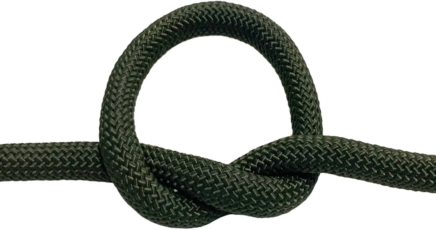 Braided Polyester Arborist Rope Outdoor Rope for Rock Climbing Hiking Camping Swing, ArmyGreen