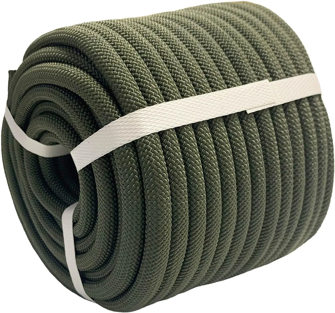 Braided Polyester Arborist Rope Outdoor Rope for Rock Climbing Hiking Camping Swing, ArmyGreen