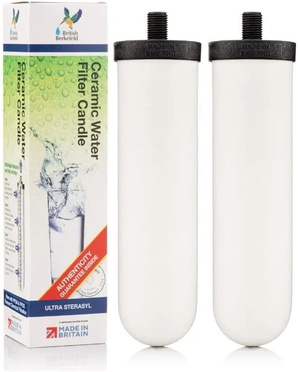 British Berkefeld Doulton  W9121226  7" Ultra Sterasyl  Authentic Gravity Drinking Water Ceramic Replacement Candle Element Filter  8674  White  (2 Pack) [Energy Class A ]