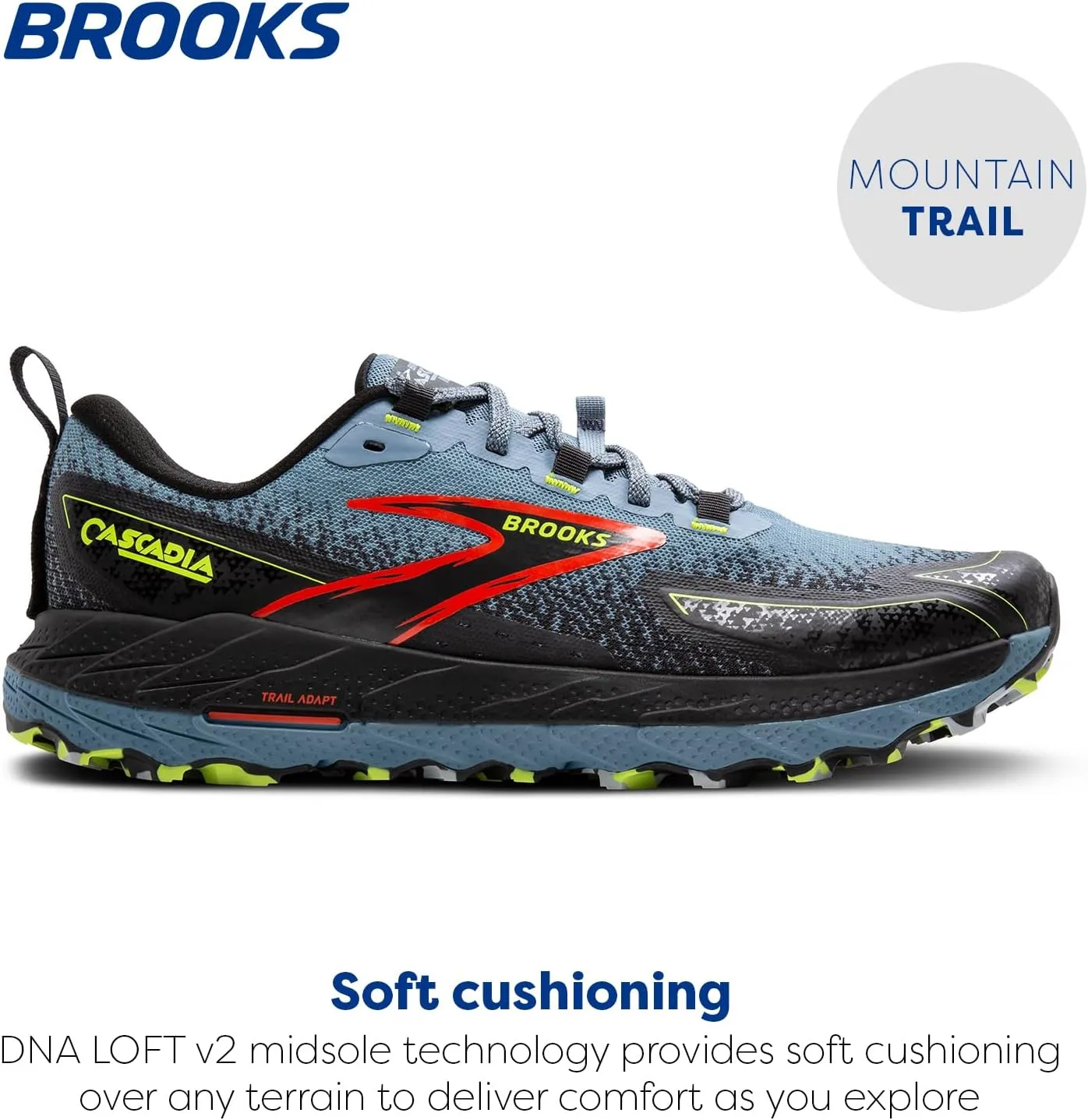 Brooks Mens Cascadia 18 Mountain Trail Running Shoe