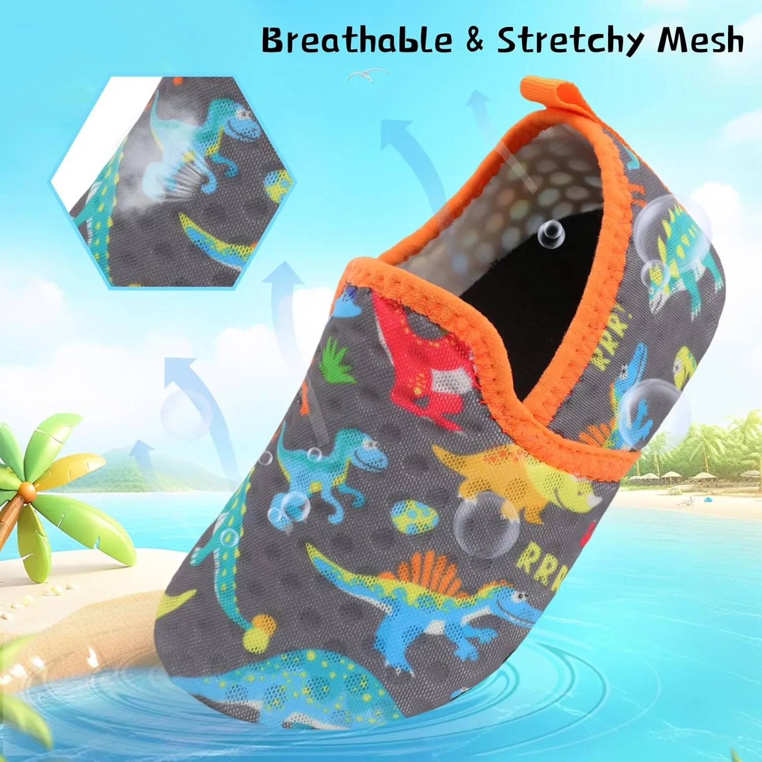 Centipede Demon Toddler Water Shoes for Girls Boys Kids Baby Beach Swim Aqua Socks Quick Dry Summer Sandals for Pool Outdoor Sports Barefoot Sock Shoe Rubber Soles Slippers