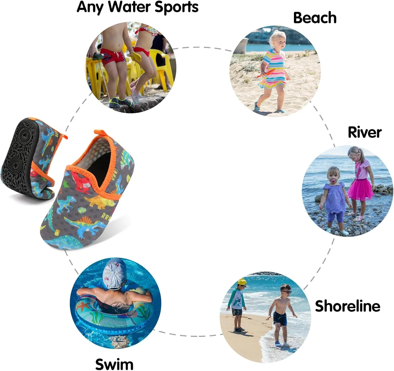 Centipede Demon Toddler Water Shoes for Girls Boys Kids Baby Beach Swim Aqua Socks Quick Dry Summer Sandals for Pool Outdoor Sports Barefoot Sock Shoe Rubber Soles Slippers