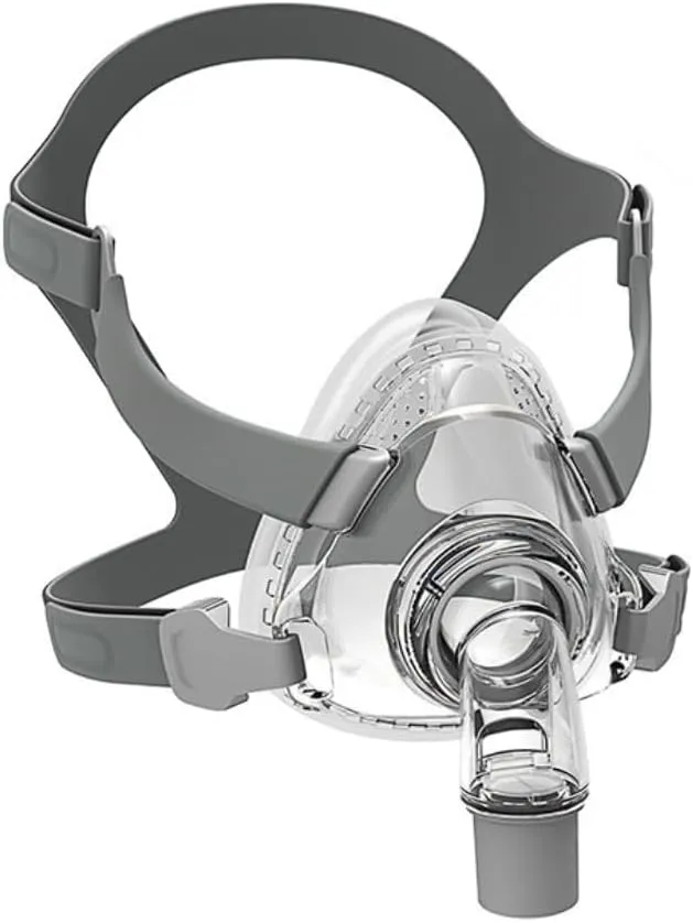CPAP Mask, Universal Silicone Full Face CPAP Mask Replacement Set, Comfort Series Nasal CPAP MASK, Full Cover Assembly Kit with Headgear, Elbow and Cushion, M Size