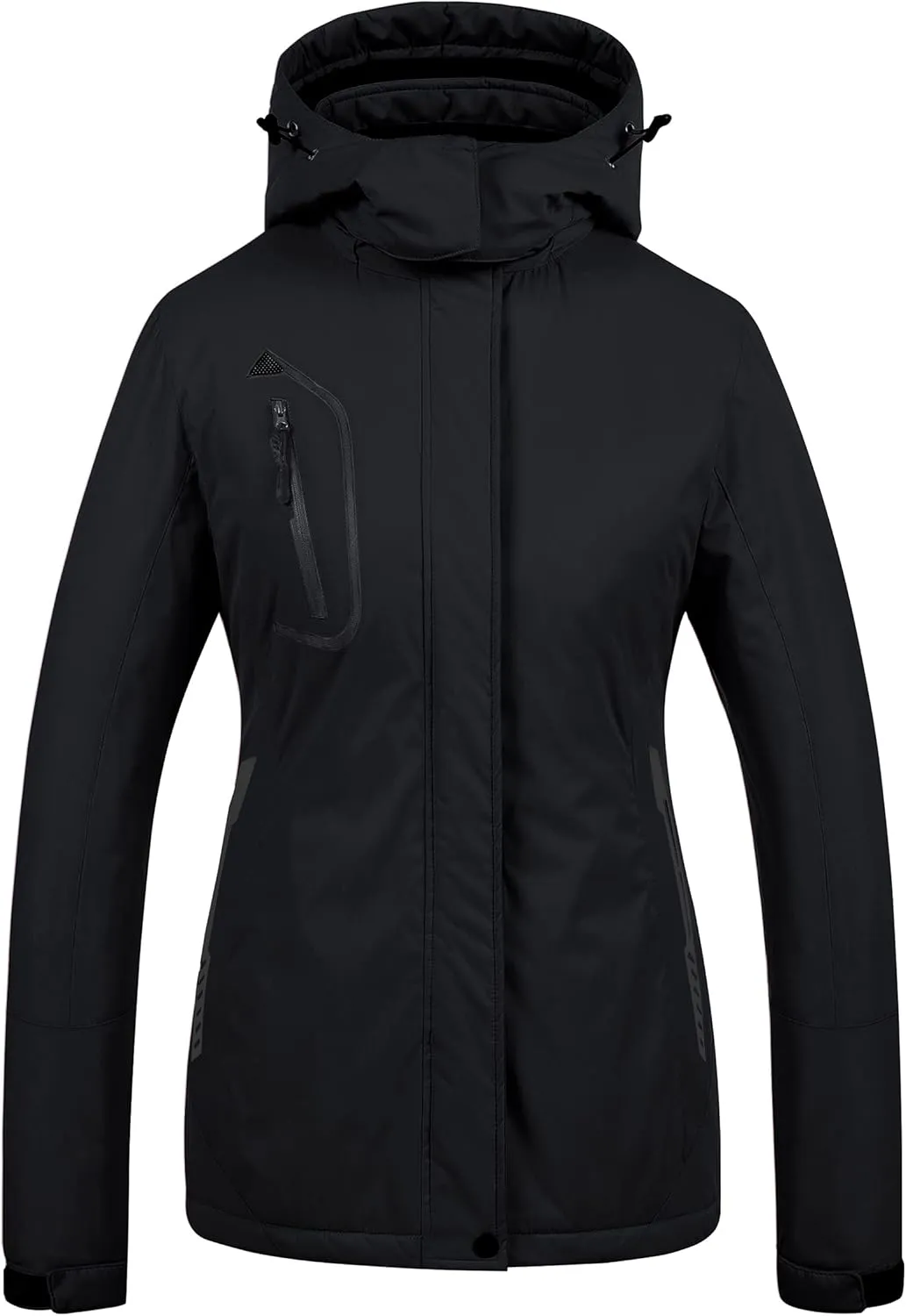 CREATMO US Women's Mountain Waterproof Ski Jacket Windproof Snowboarding Jacket Warm Winter Coat Raincoat