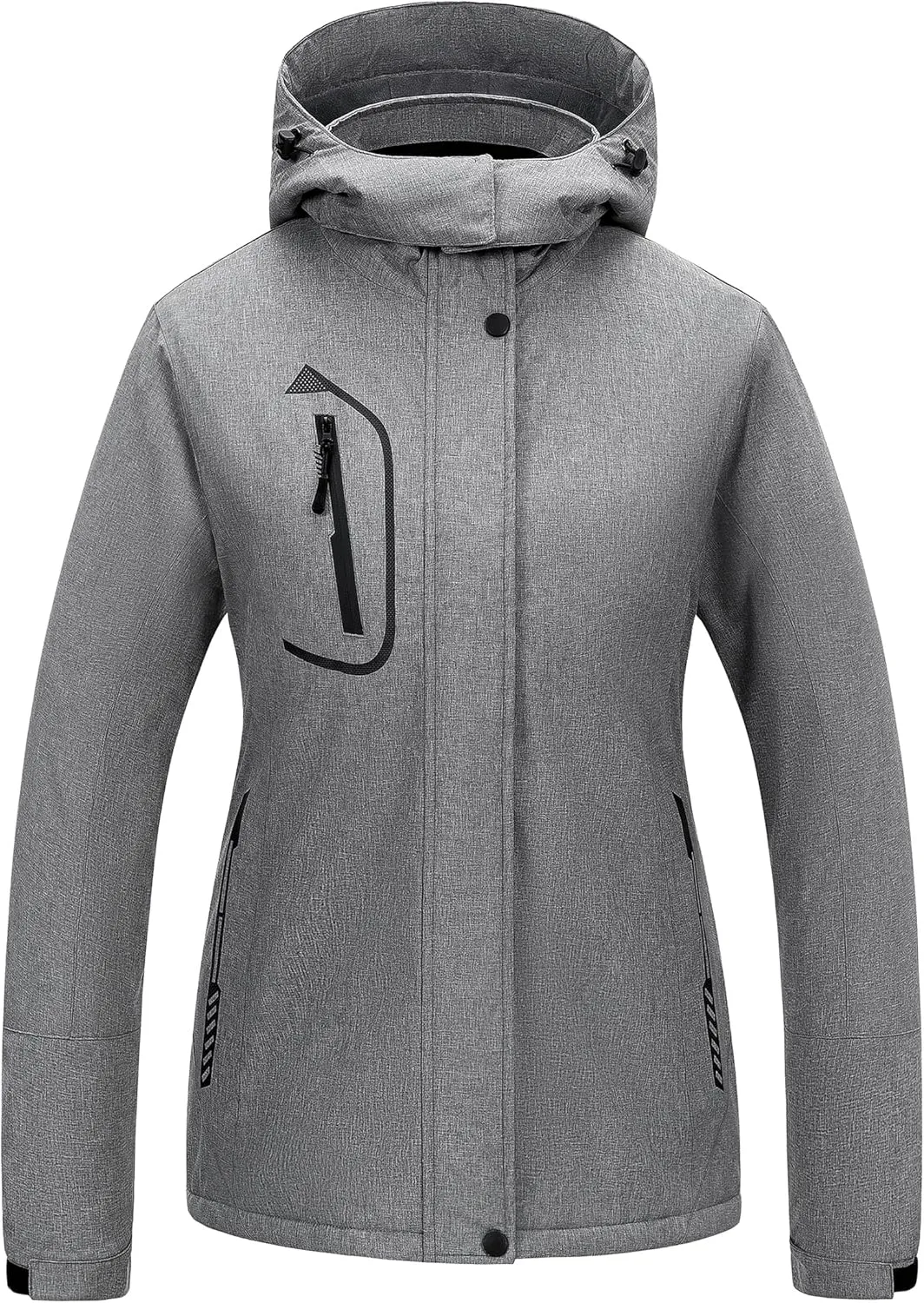 CREATMO US Women's Mountain Waterproof Ski Jacket Windproof Snowboarding Jacket Warm Winter Coat Raincoat