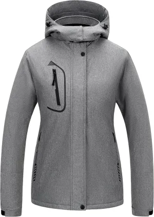 CREATMO US Women's Mountain Waterproof Ski Jacket Windproof Snowboarding Jacket Warm Winter Coat Raincoat
