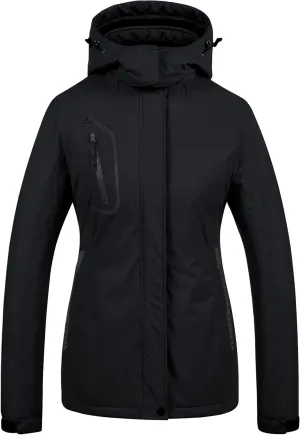 CREATMO US Women's Mountain Waterproof Ski Jacket Windproof Snowboarding Jacket Warm Winter Coat Raincoat