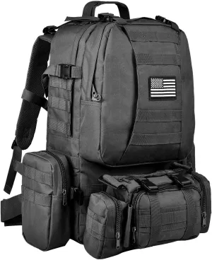 CVLIFE Tactical Backpack Military Army Rucksack 60L Large Assault Pack Detachable Molle Bag