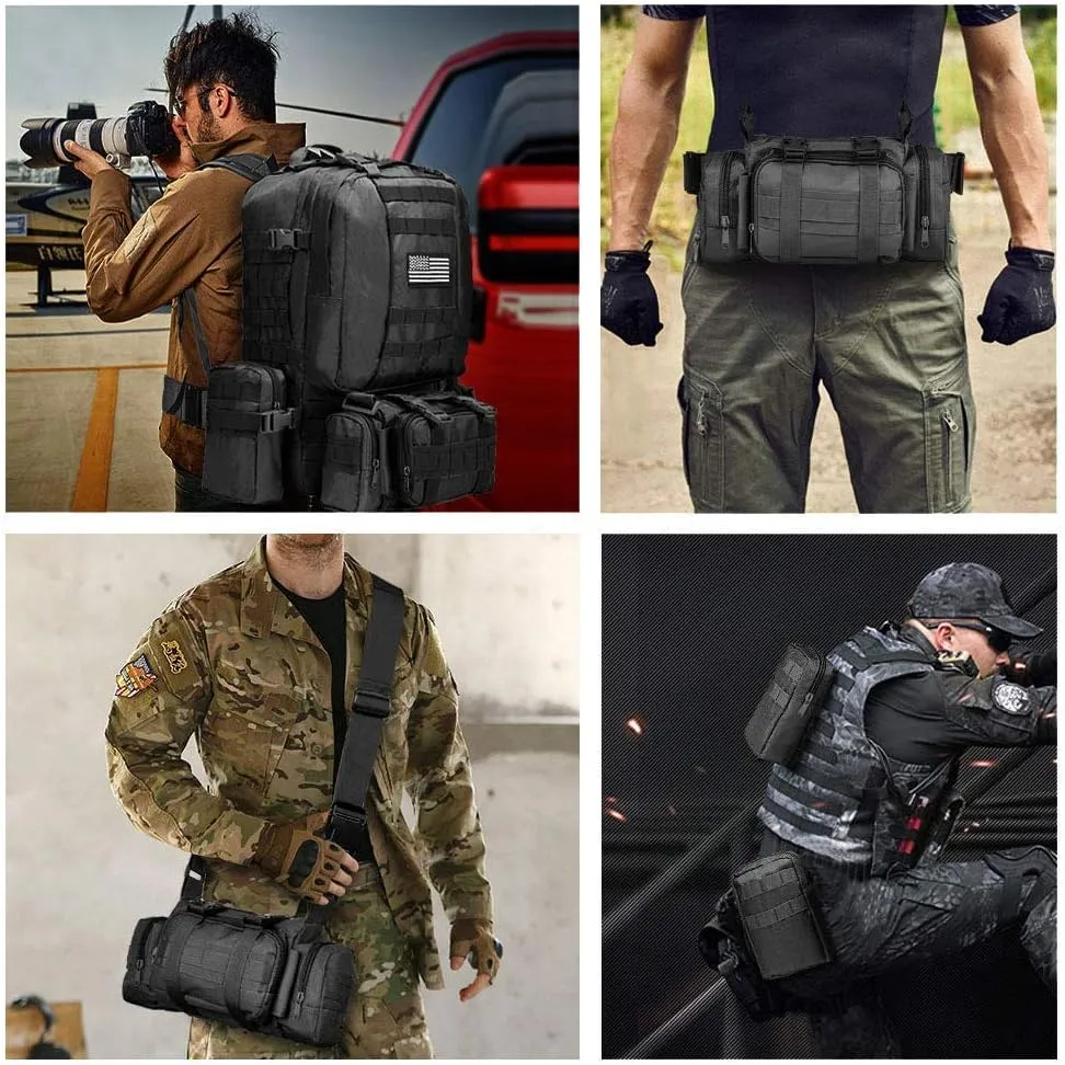 CVLIFE Tactical Backpack Military Army Rucksack 60L Large Assault Pack Detachable Molle Bag