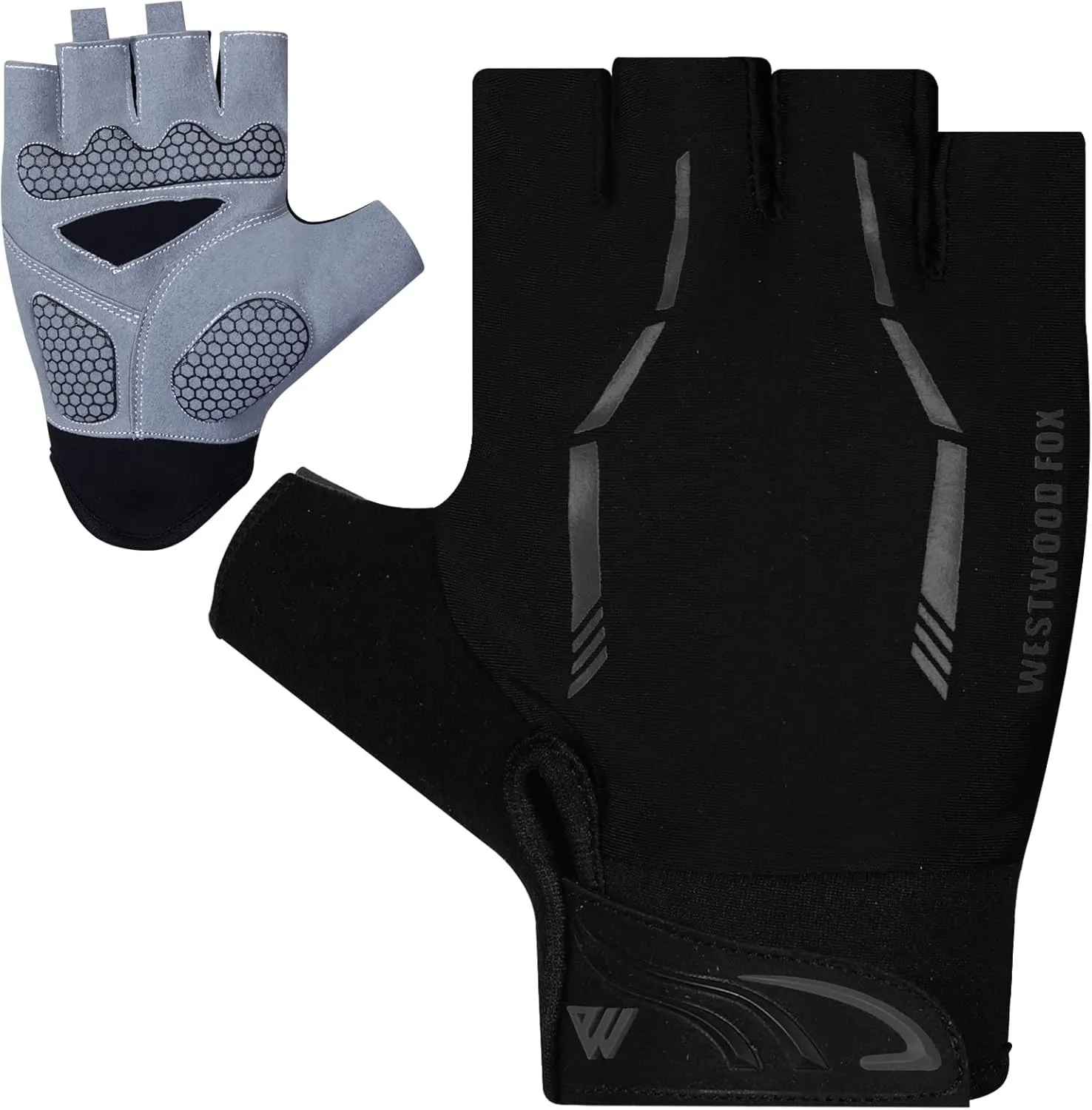 Cycling Gloves Half Finger Unisex Padded Grips Palm Bicycle Riding MTB Bike Gloves Non-Slip Fingerless Short Mountain Ride Mens Sports Hiking Climbing Camping Gym