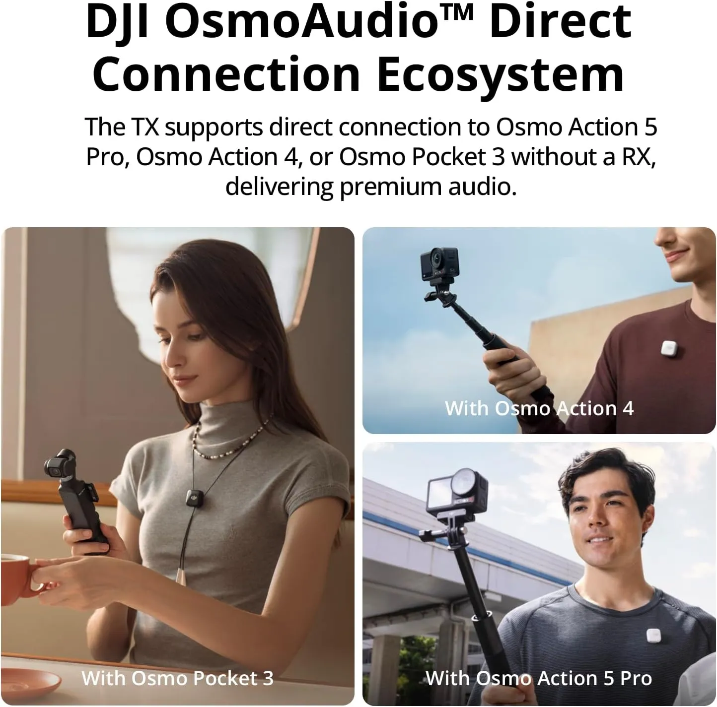DJI Mic Mini (2 TX   1 RX   Charging Case), Wireless Microphone for iPhone/Camera/Android, Ultralight, Detail-Rich Audio, 48h Use, Noise Cancelling, Automatic Limiting, Vlog, Streaming