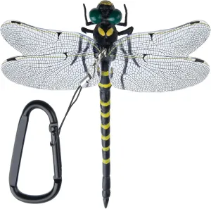 Dragonfly Hat Clip, Dragon Fly Clips for Bugs Fake Realistic Artificial Dragonflies Fly Repelling Supplies for Indoor Outdoor Yard Garden Stakes Decor Craft Black