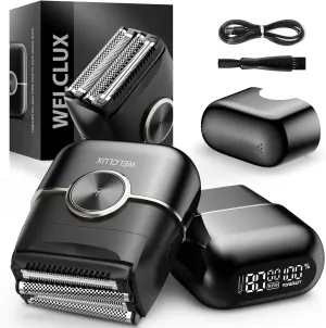 Electric Foil Shavers for Men: Upgraded Mini Electric Razor with 4 Floating Blades & Big LED Display - Foil Shaver for Men with 2 Gears Adjustable - Face Shaver with IPX7 Waterproof Wet/Dry,USB Type C