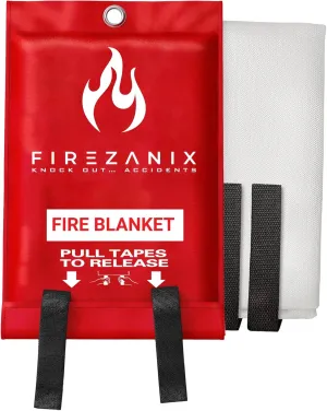 Emergency Fire Blanket for Home and Kitchen, 40"x40" Flame Retardant Fire Extinguisher Blanket, Fire Safety Suppression Blanket for Camping, Grill, Car, Fireplace - Made from Fiberglass