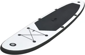 Enjoyable Inflatable Stand Up Paddleboard Set for Water Fun, Puncture-Proof, Durable PVC, Black and White, Easy Transport