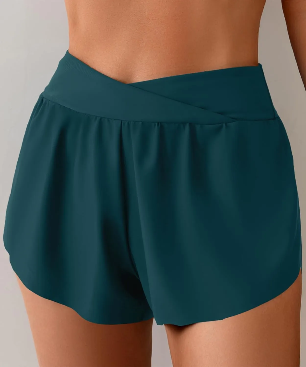 Eomenie Women's Swim Board Shorts High Waisted Bathing Suit Bottom Flowy Swim Trunks Swimsuit Bottom with Built-in Brief