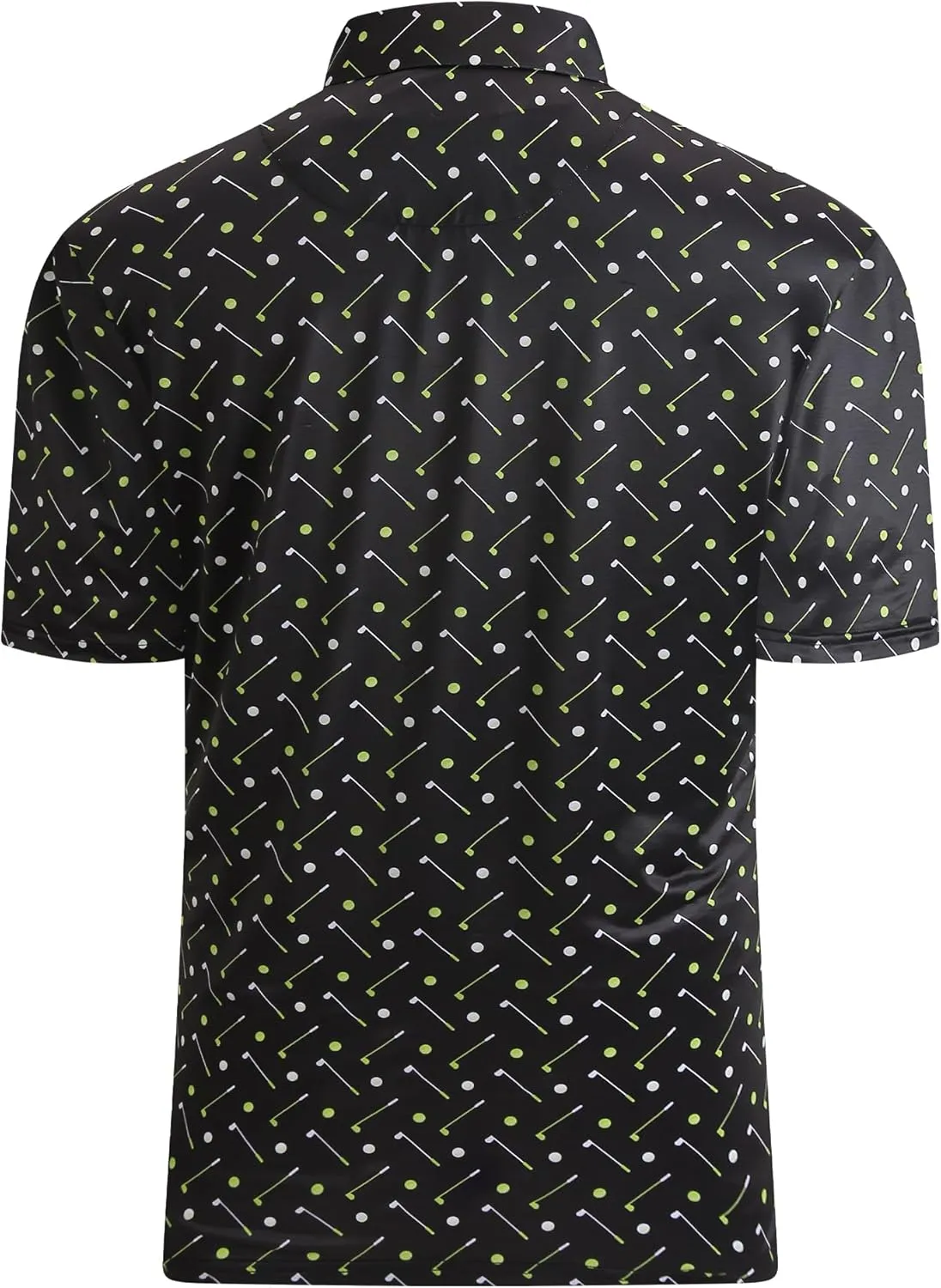 Esabel.C Golf Shirts for Men Dry Fit Performance Short Sleeve Print Moisture Wicking Collared Shirt