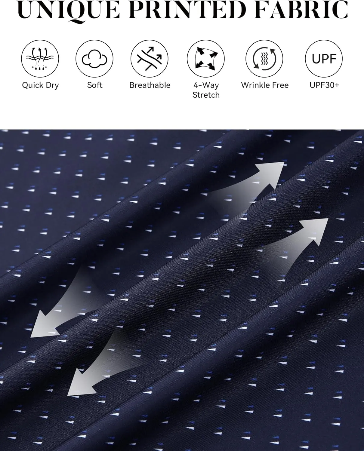 Esabel.C Mens Golf Shirts Print Moisture Wicking Short Sleeve Performance Dry Fit Stretch Active Polo Shirts for Men