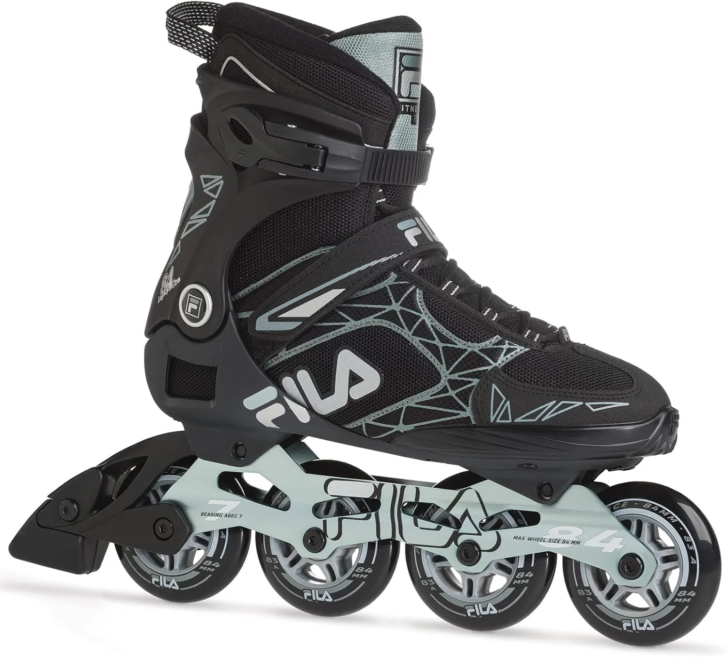FILA Legacy Pro 84 Fitness Inline Skates for Men and Women - Airflow Technology, 84mm Wheels, ABEC 7 Bearings, High Cuff Support