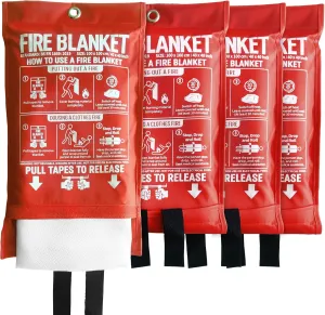 Fire Blanket for Kitchen and Home,40" x 40", Fiberglass Emergency Fire Blanket,4 Pack