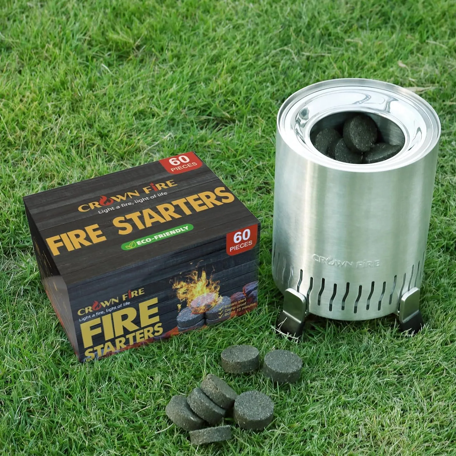 Fire Starters for Solo Stove Mesa, 60 Count BBQ Firestarter and Fireplace Accessories, Pellets for Bonfire and Firepit, Camping, Grilling, Cooking, Campfires, Charcoal, Wood, and Sticks