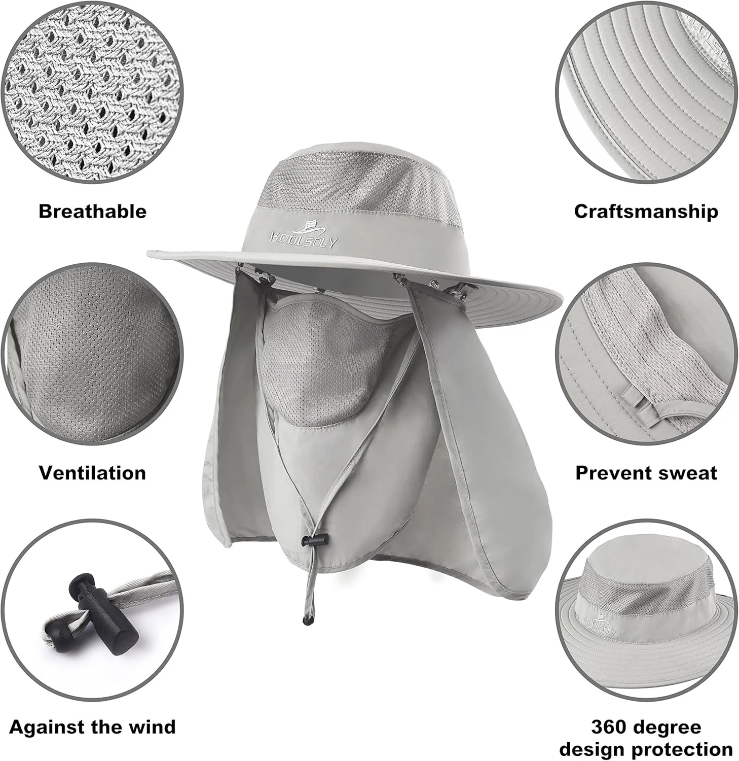 Fishing Hat,Sun Cap with UPF 50  Sun Protection and Neck Flap,for Man and Women