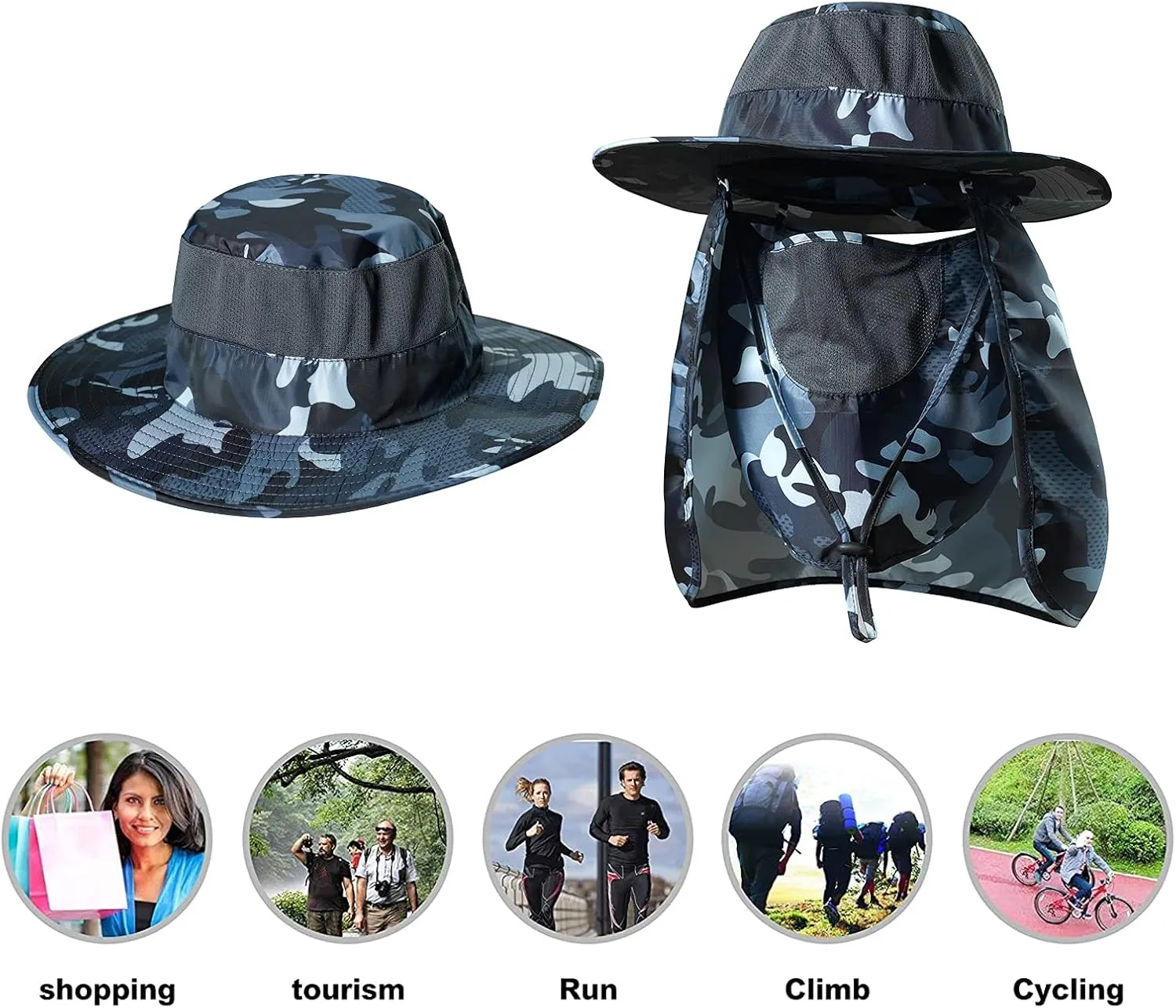 Fishing Hat,Sun Cap with UPF 50  Sun Protection and Neck Flap,for Man and Women