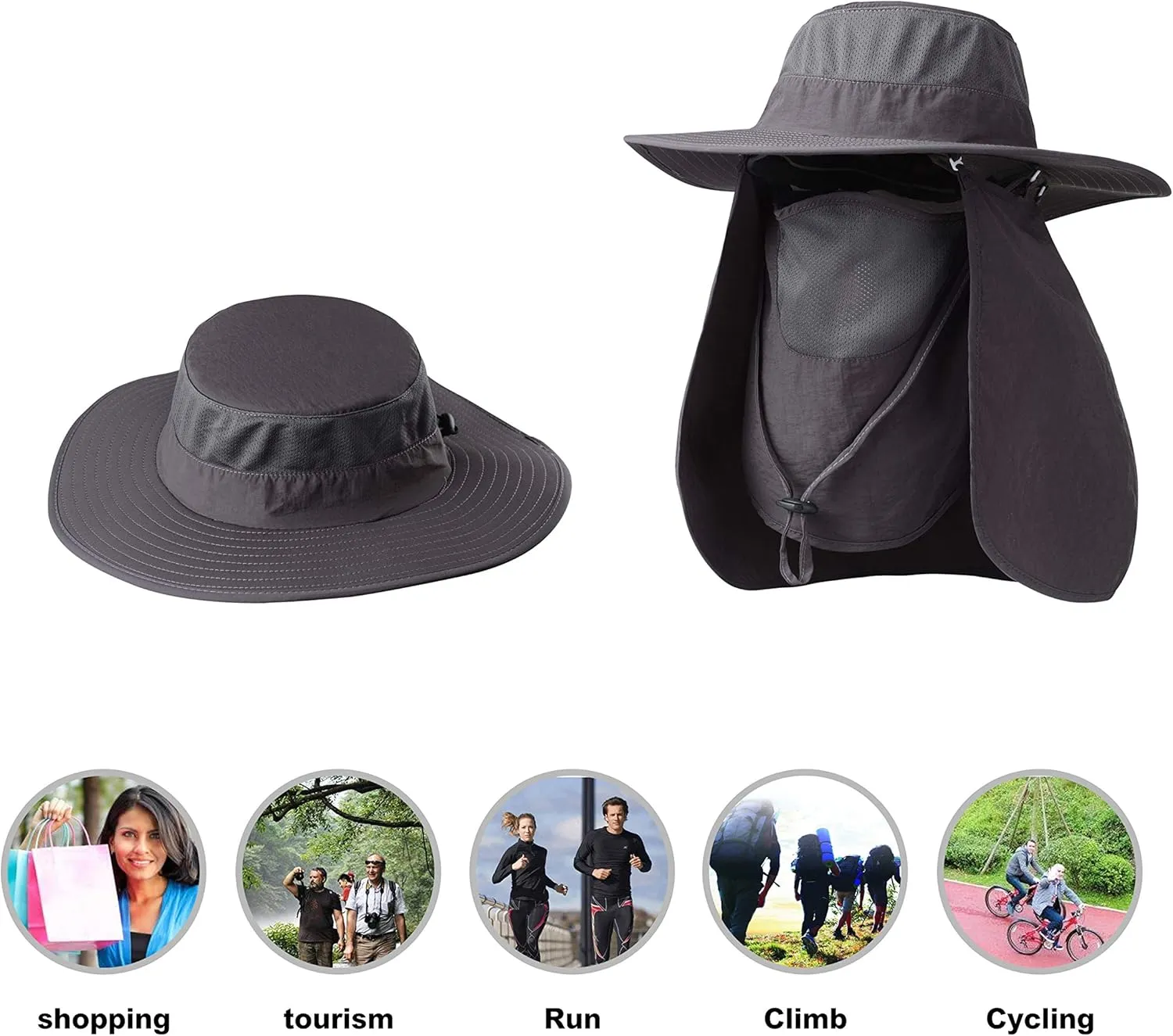 Fishing Hat,Sun Cap with UPF 50  Sun Protection and Neck Flap,for Man and Women
