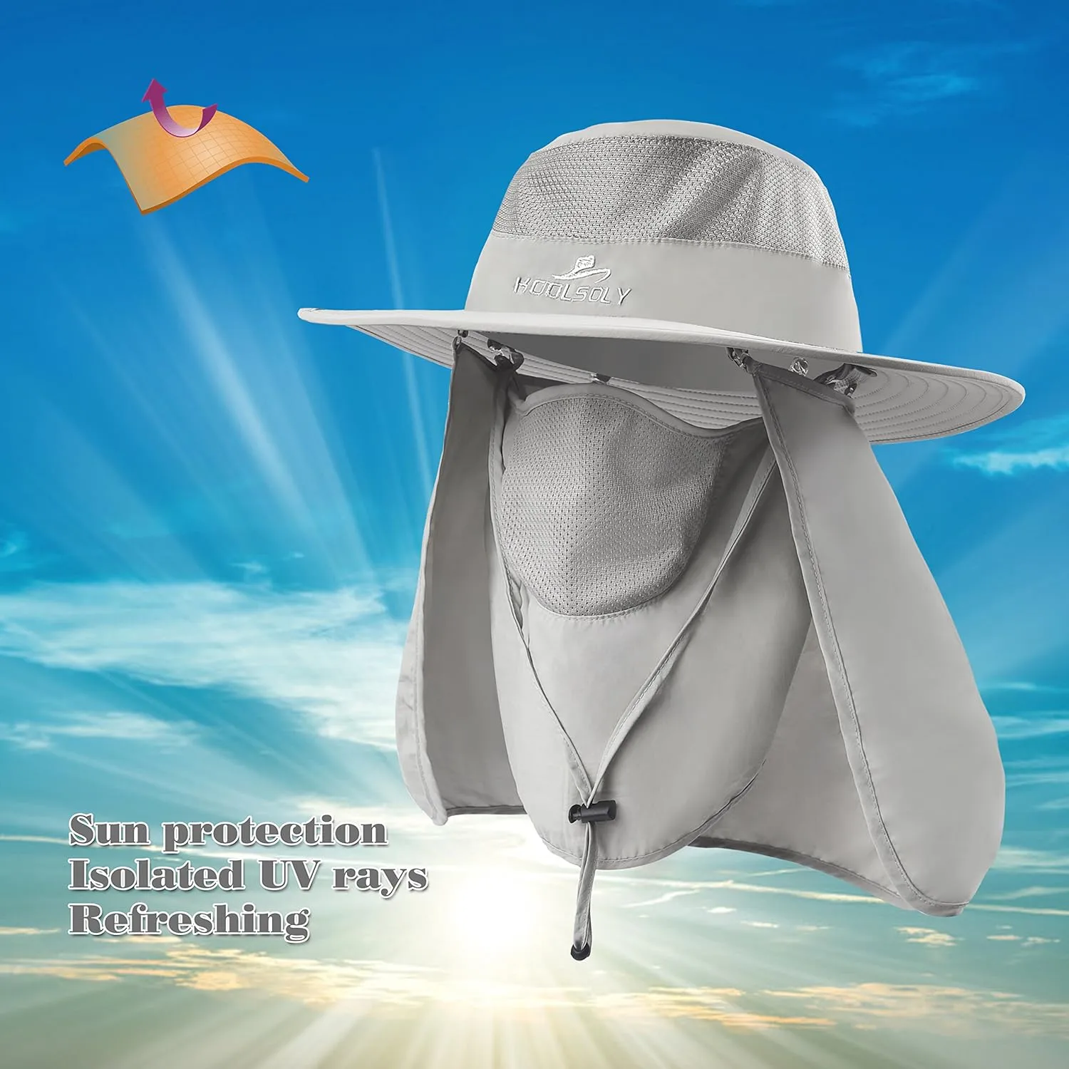 Fishing Hat,Sun Cap with UPF 50  Sun Protection and Neck Flap,for Man and Women