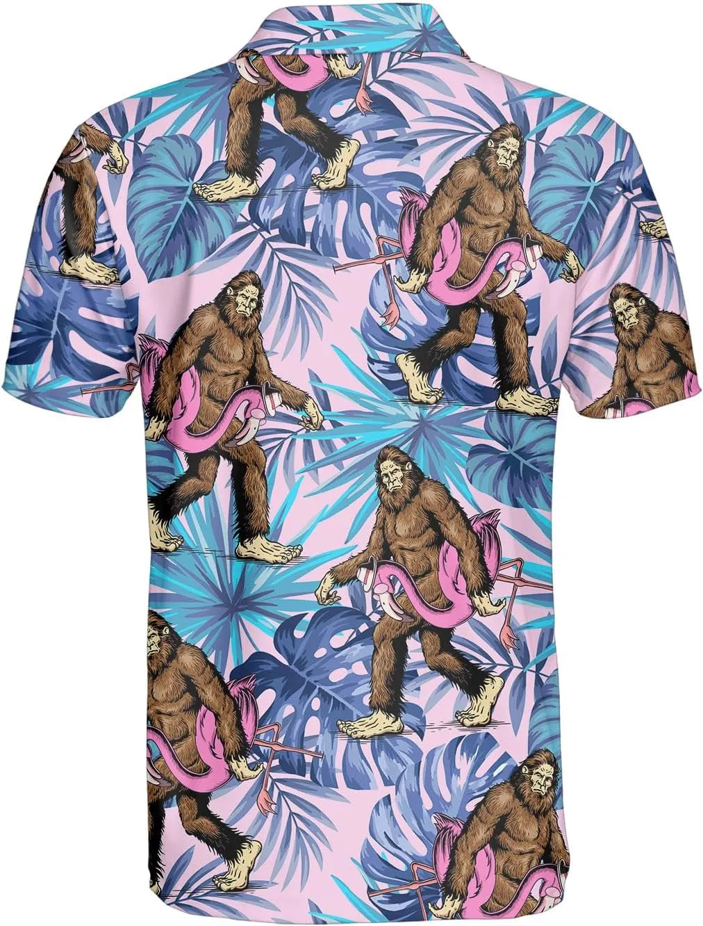 Funny Golf Shirts for Men Dry Fit, Tropical Hawaiian Golf Polo Shirt, Mens Golf Polos Golfing