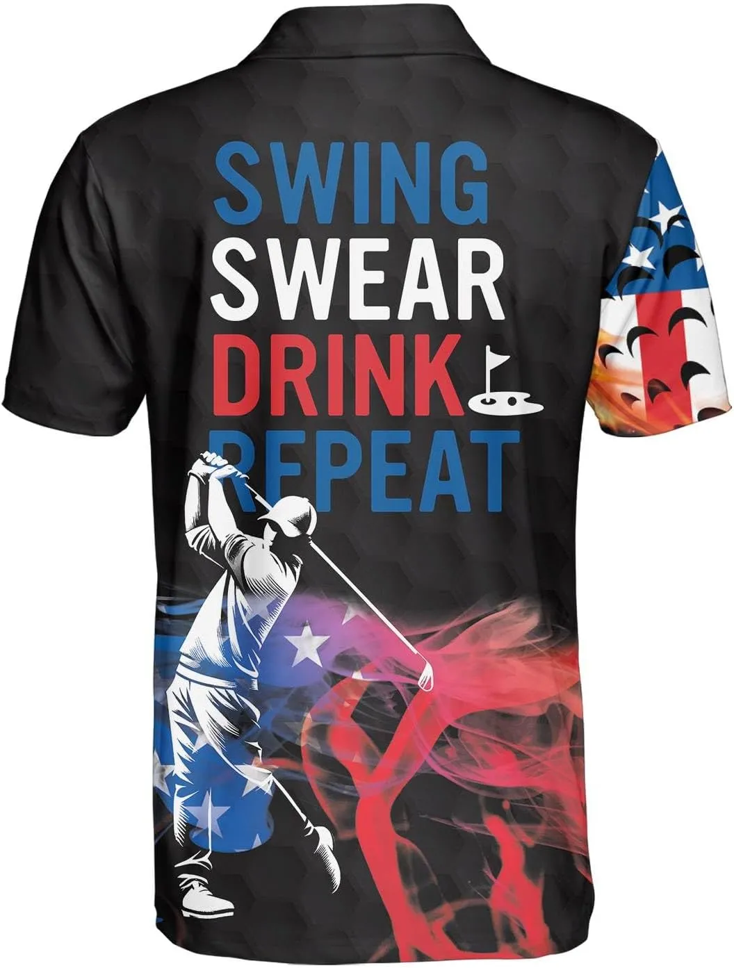 Funny Golf Shirts for Men Dry Fit, Tropical Hawaiian Golf Polo Shirt, Mens Golf Polos Golfing