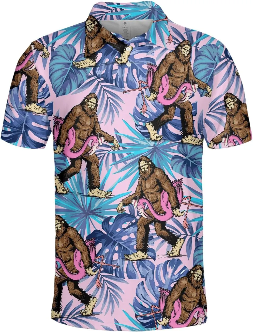 Funny Golf Shirts for Men Dry Fit, Tropical Hawaiian Golf Polo Shirt, Mens Golf Polos Golfing